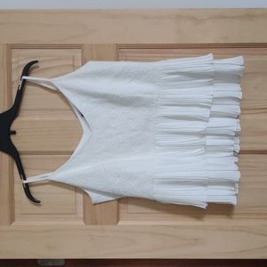 White Lace / Ruffled Dress Tank Top